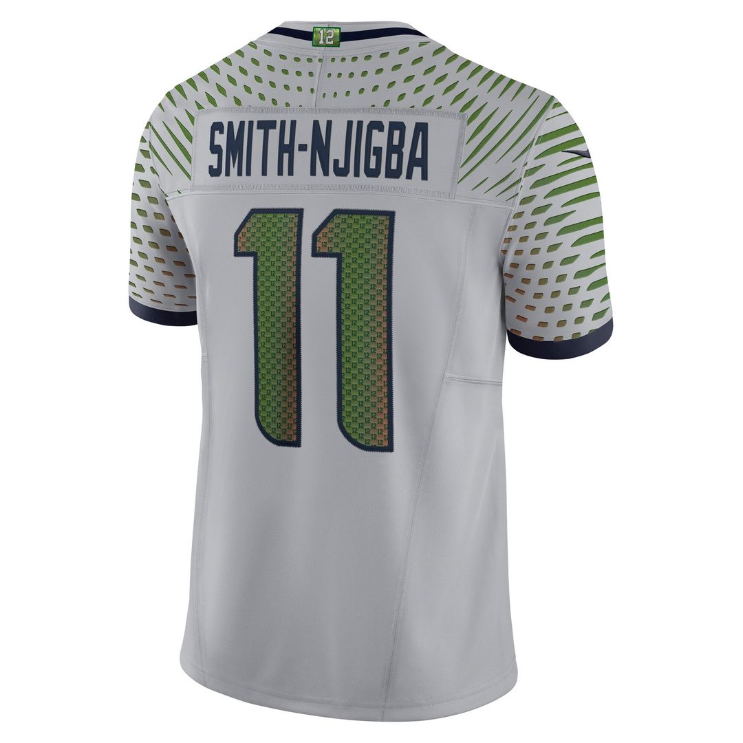 Seattle Seahawks Jaxon Smith-Njigba Gray Rivalries Collection Stitched Limited Jersey | NFL Football Jersey