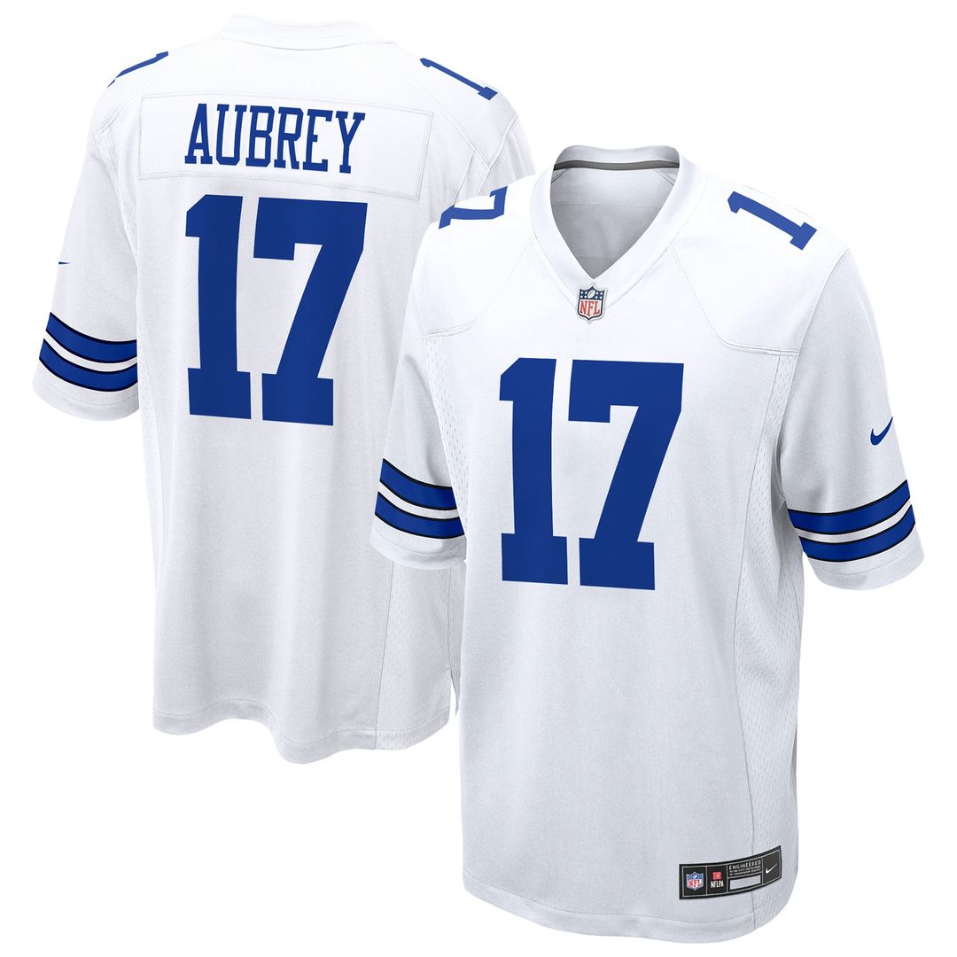 Dallas Cowboys Brandon Aubrey White Game Jersey | NFL Football Jersey