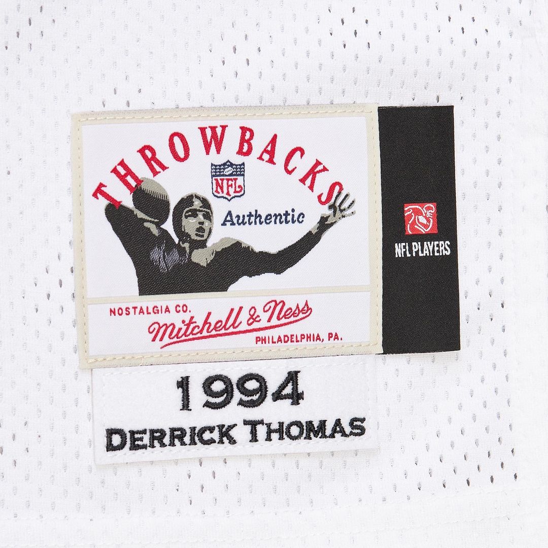 Kansas City Chiefs 1994 Derrick Thomas White Authentic Throwback Retired Player Jersey | NFL Football Jersey