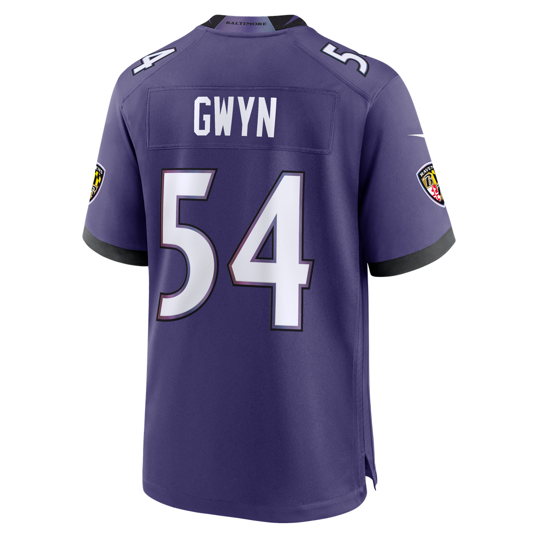 Baltimore Ravens Jovaughn Gwyn Purple Team Game Jersey | NFL Football Jersey