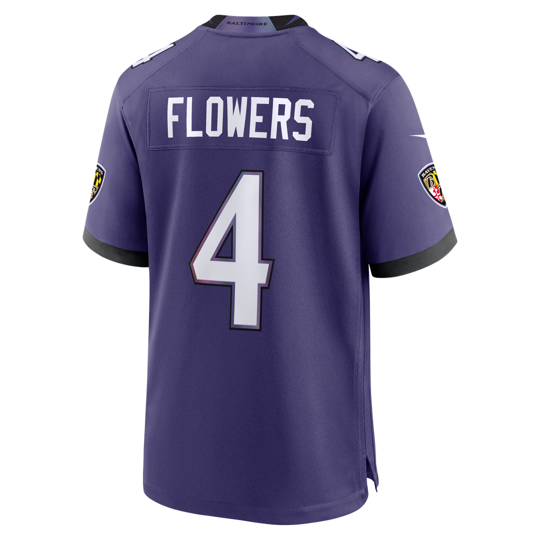 Baltimore Ravens Zay Flowers Purple Team Game Jersey | NFL Football Jersey