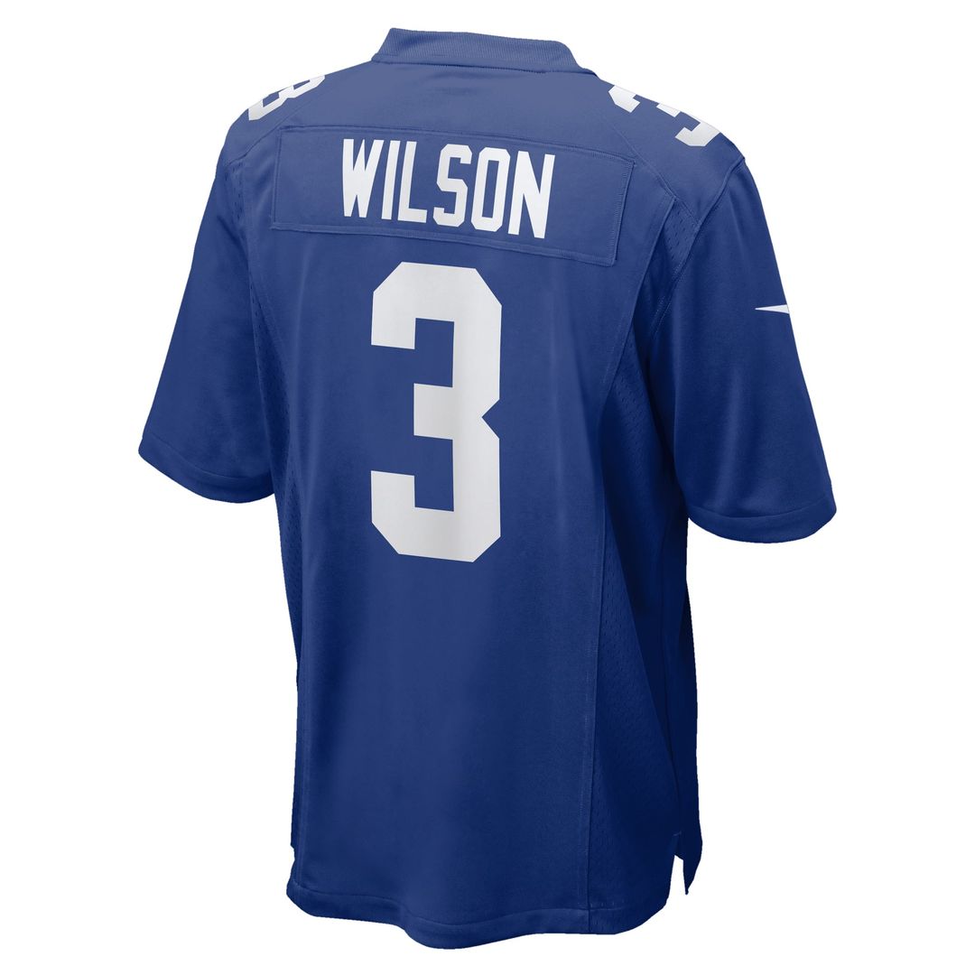 New York Giants Russell Wilson Royal Game Jersey | NFL Football Jersey