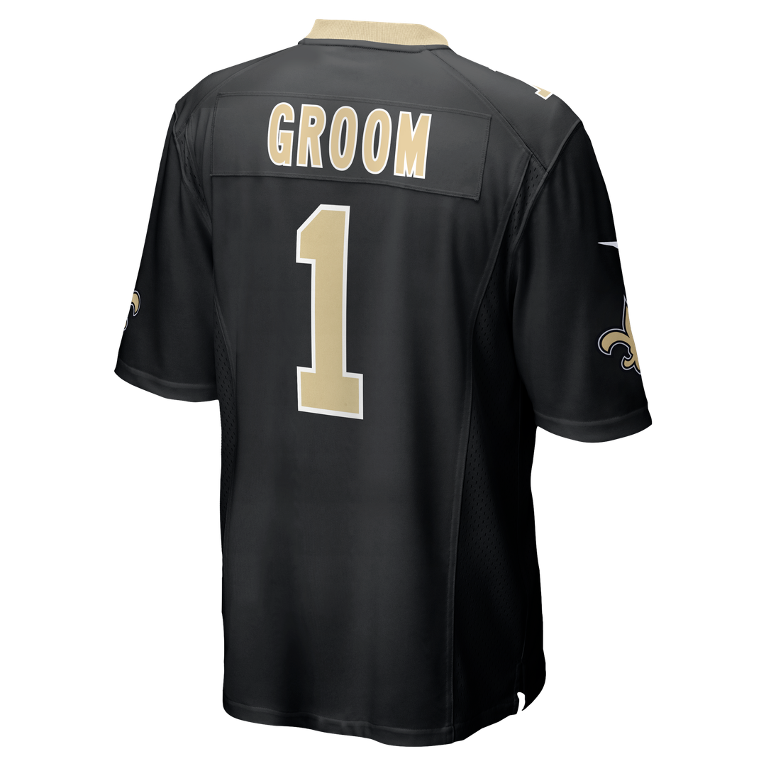 New Orleans Saints Number 1 Groom Black Game Jersey | NFL Football Jersey