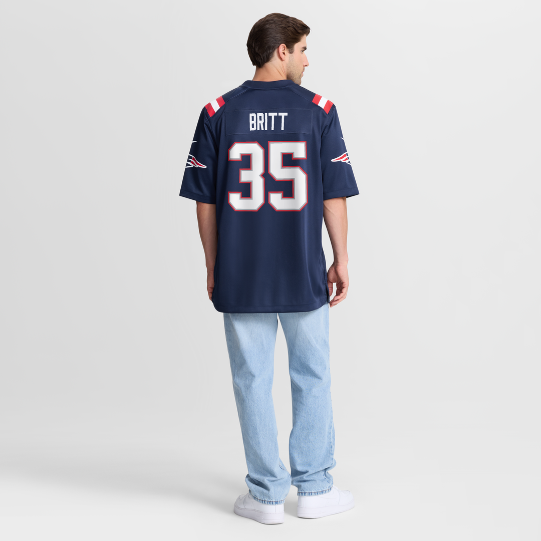 New England Patriots K.J. Britt Navy Team Game Jersey | NFL Football Jersey