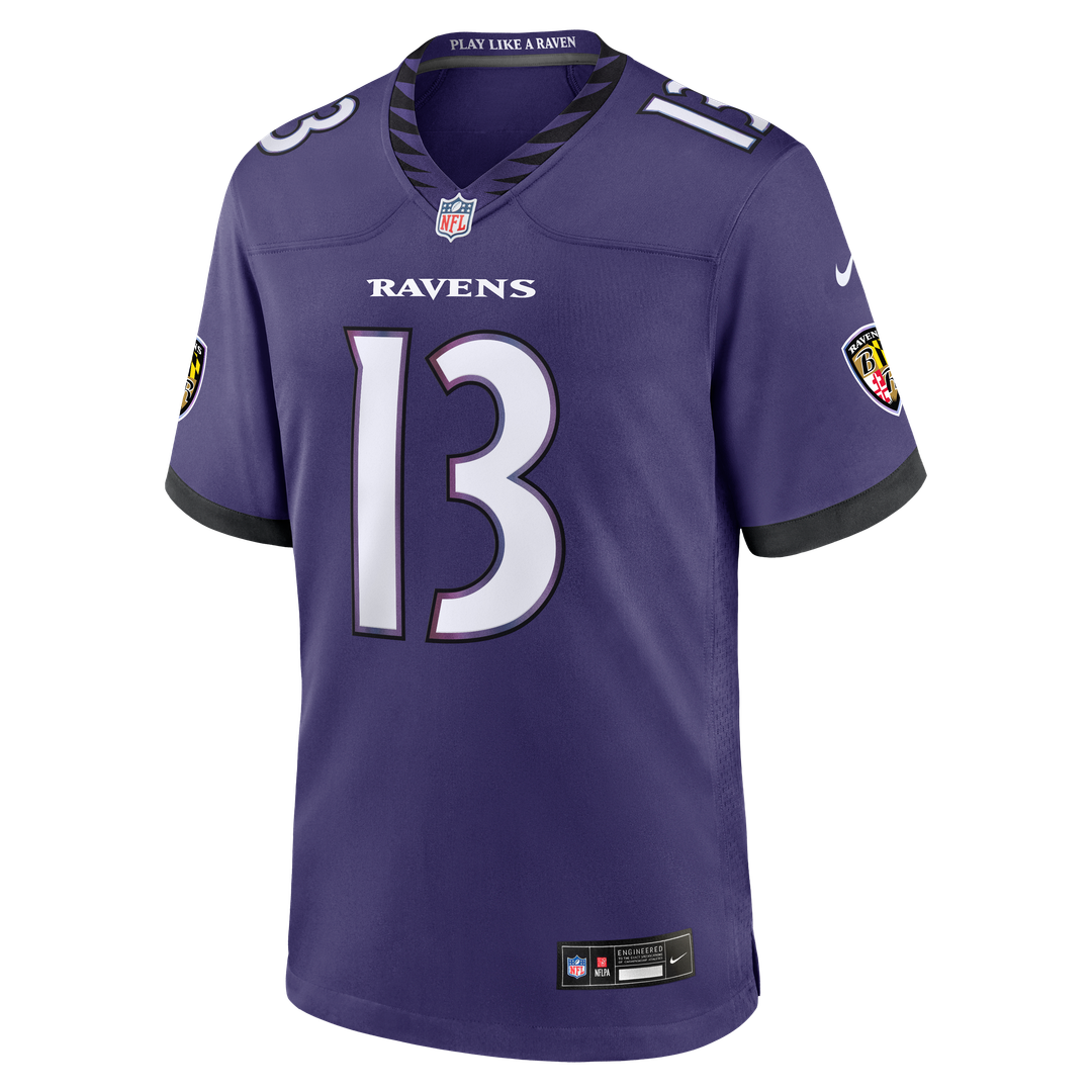 Baltimore Ravens Elijah Sarratt Purple Team Game Jersey | NFL Football Jersey