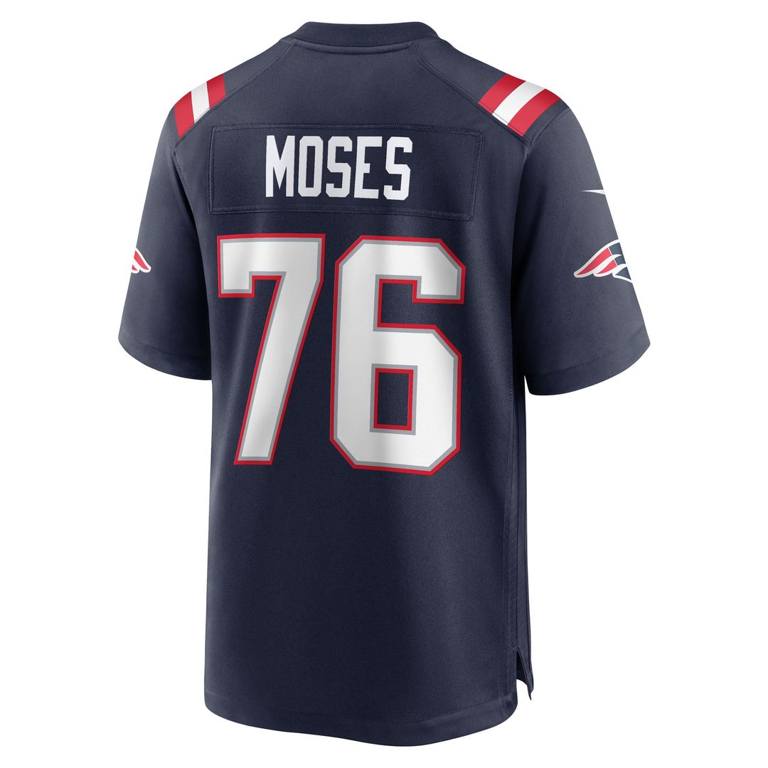 New England Patriots Morgan Moses Navy Team Game Jersey | NFL Football Jersey