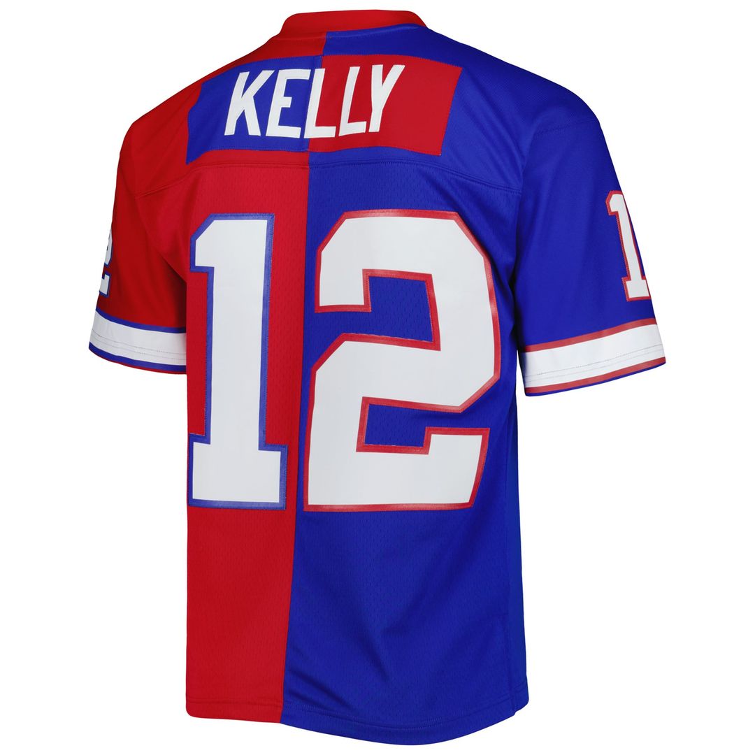 Buffalo Bills Jim Kelly Royal/Red 1990 Split Legacy Replica Jersey | NFL Football Jersey