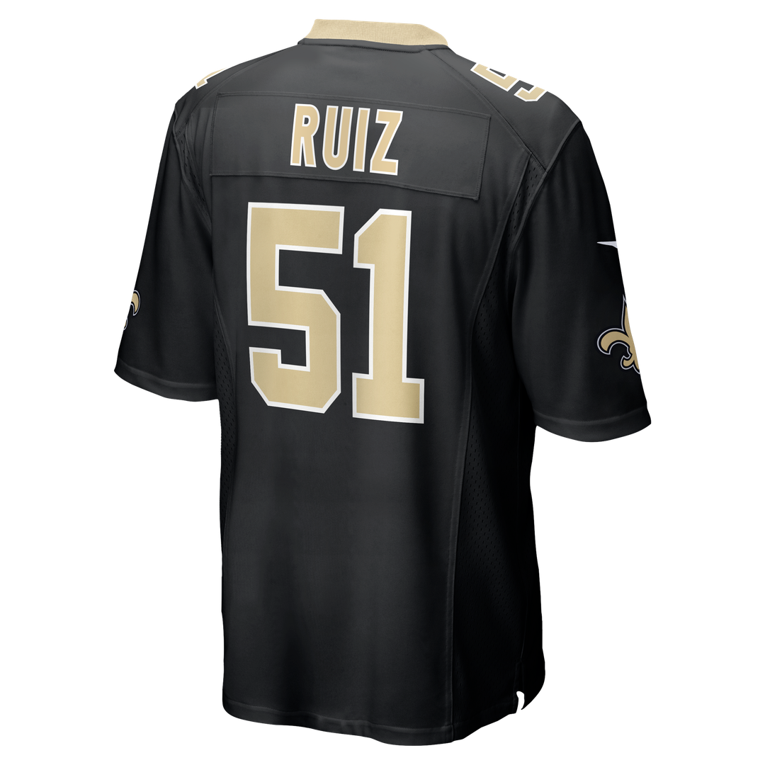 New Orleans Saints Cesar Ruiz Black Player Game Jersey | NFL Football Jersey