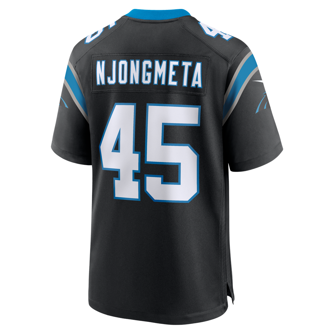 Carolina Panthers Maema Njongmeta Black Game Jersey | NFL Football Jersey