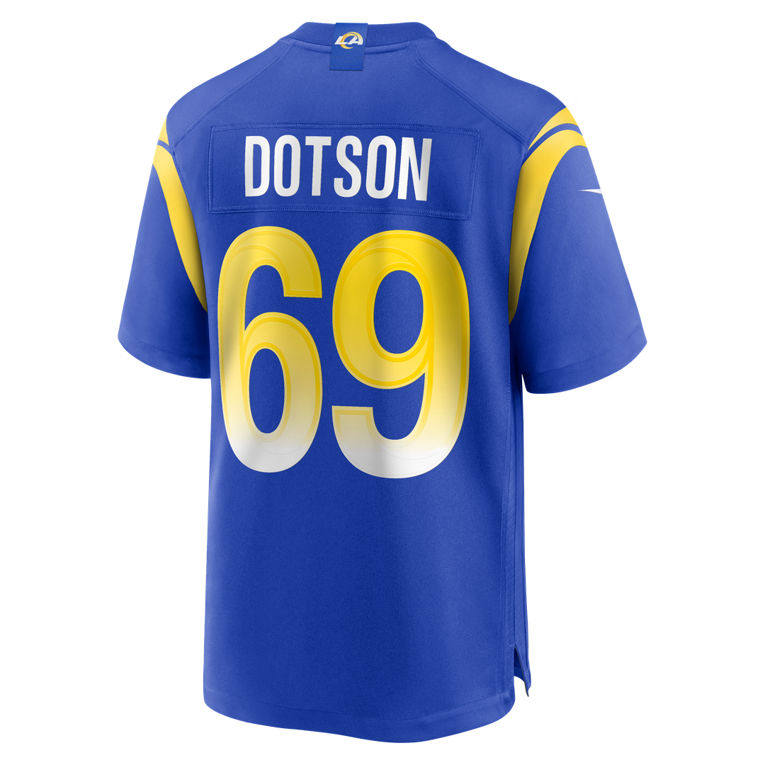 Los Angeles Rams Kevin Dotson Royal Game Jersey | NFL Football Jersey