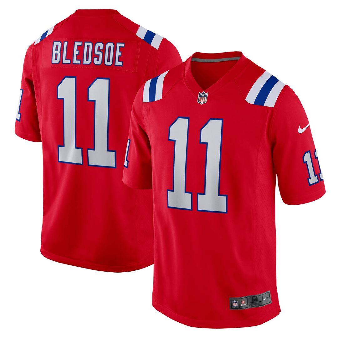 New England Patriots Drew Bledsoe Navy Game Retired Player Jersey | NFL Football Jersey