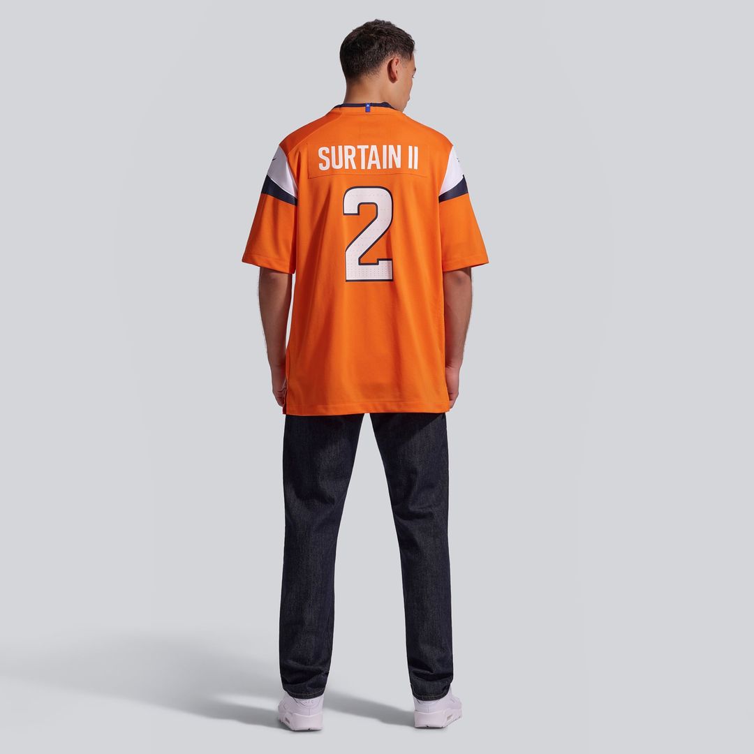 Denver Broncos Patrick Surtain II Orange Team Game Jersey | NFL Football Jersey