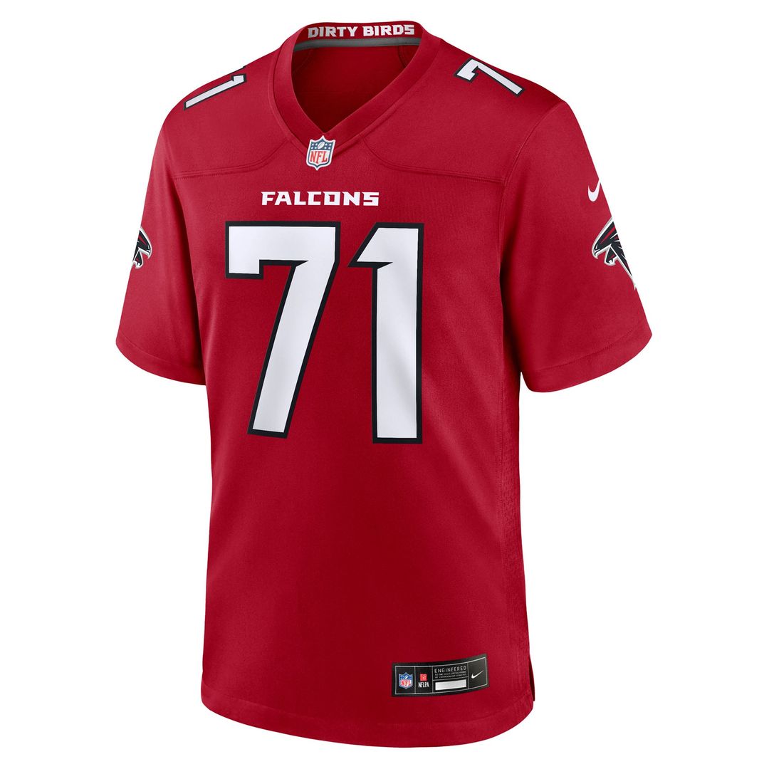 Atlanta Falcons Jawaan Taylor Red Team Game Jersey | NFL Football Jersey
