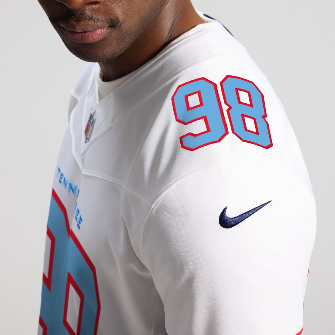 Tennessee Titans Jeffery Simmons Light Blue Team Vapor F.U.S.E. Stitched Limited Jersey | NFL Football Jersey