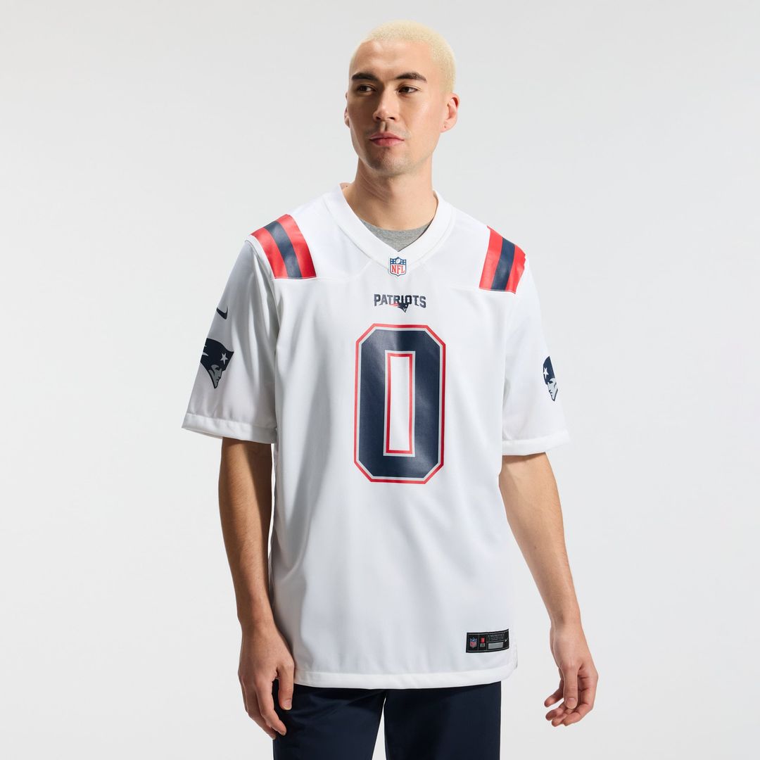 New England Patriots Christian Gonzalez White Game Jersey | NFL Football Jersey