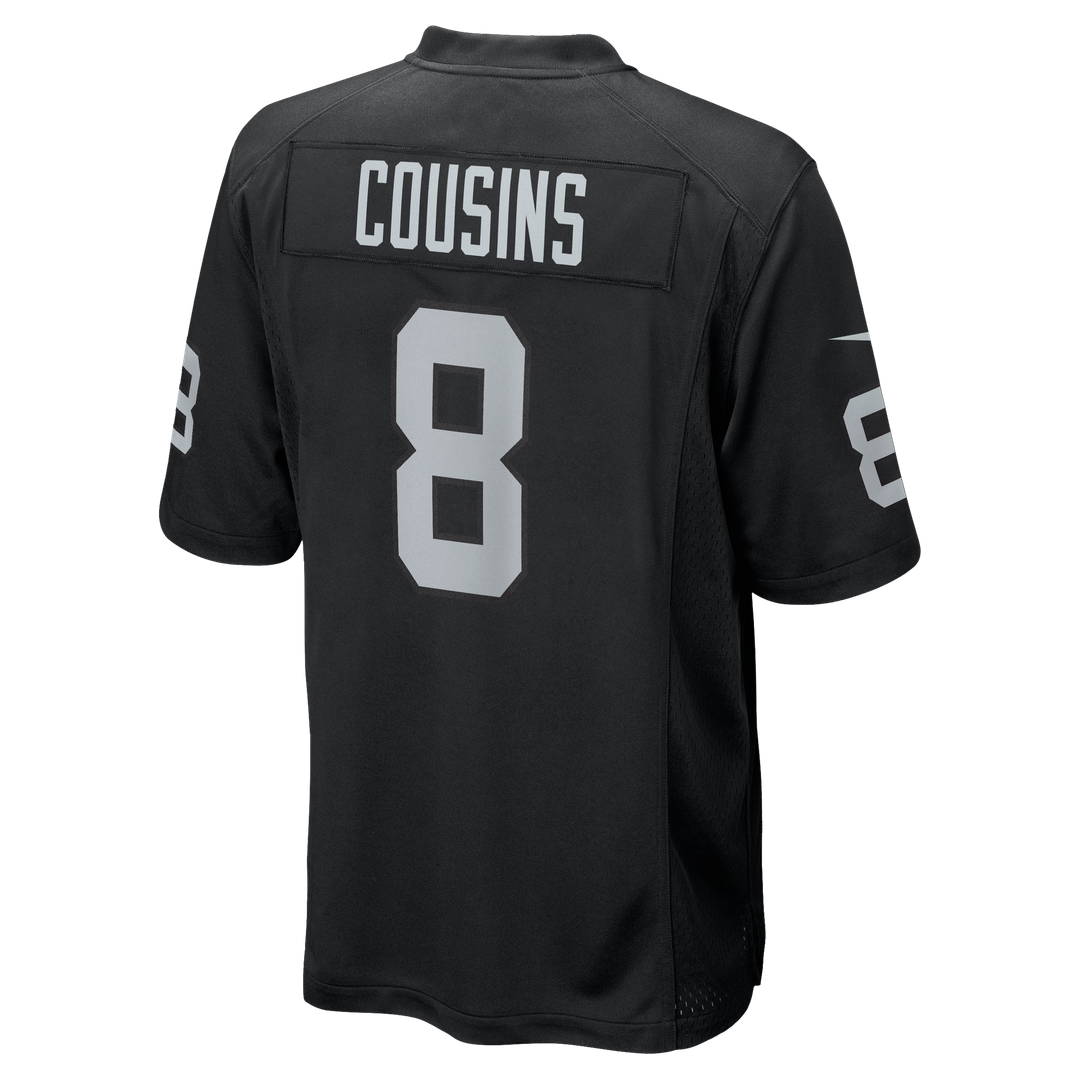 Las Vegas Raiders Kirk Cousins Black Team Game Jersey | NFL Football Jersey