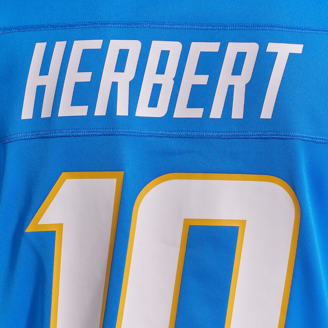 Los Angeles Chargers Justin Herbert Powder Blue Player Game Jersey | NFL Football Jersey