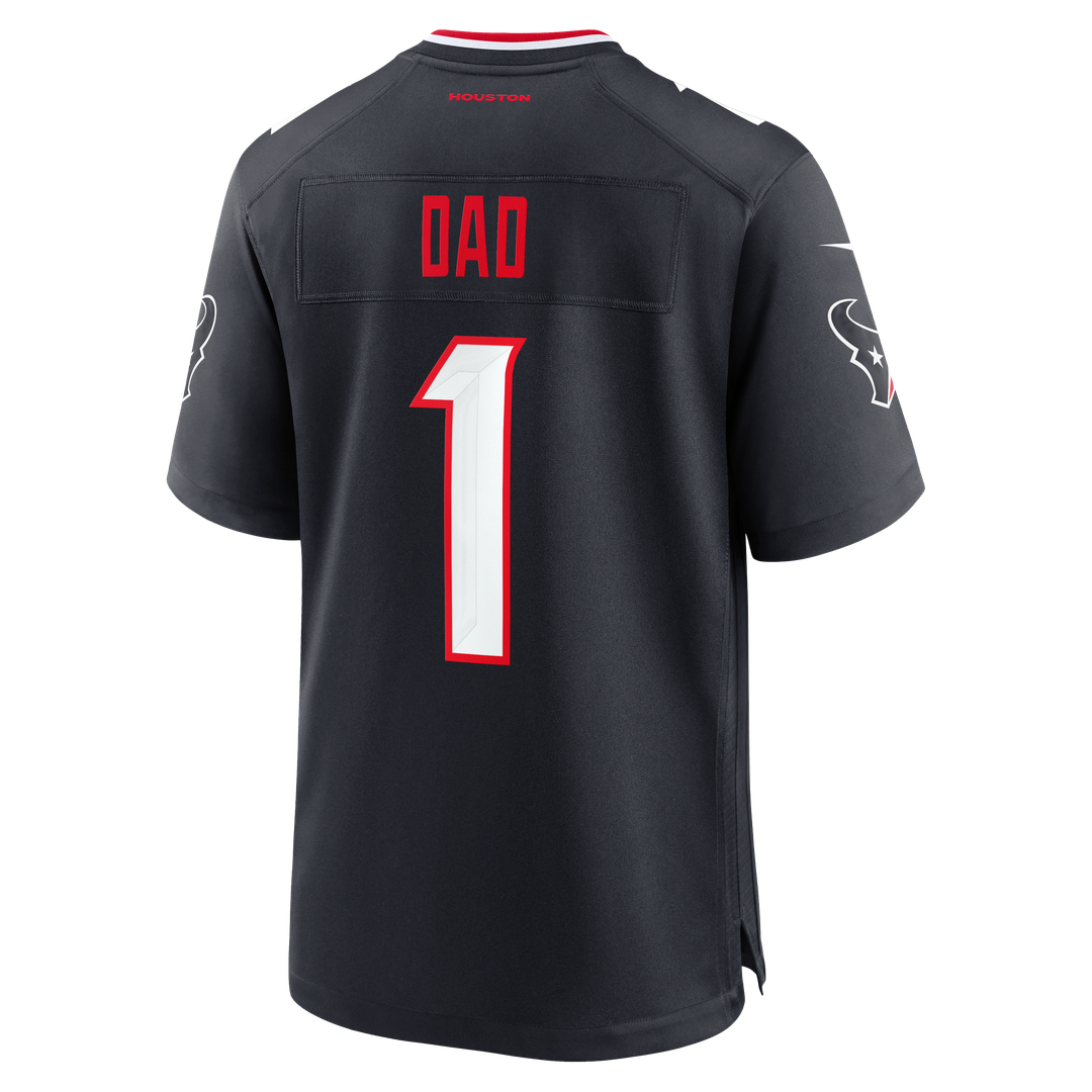 Houston Texans Navy #1 Dad Game Jersey | NFL Football Jersey