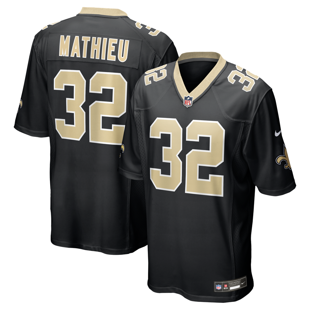 New Orleans Saints Tyrann Mathieu Black Game Jersey | NFL Football Jersey