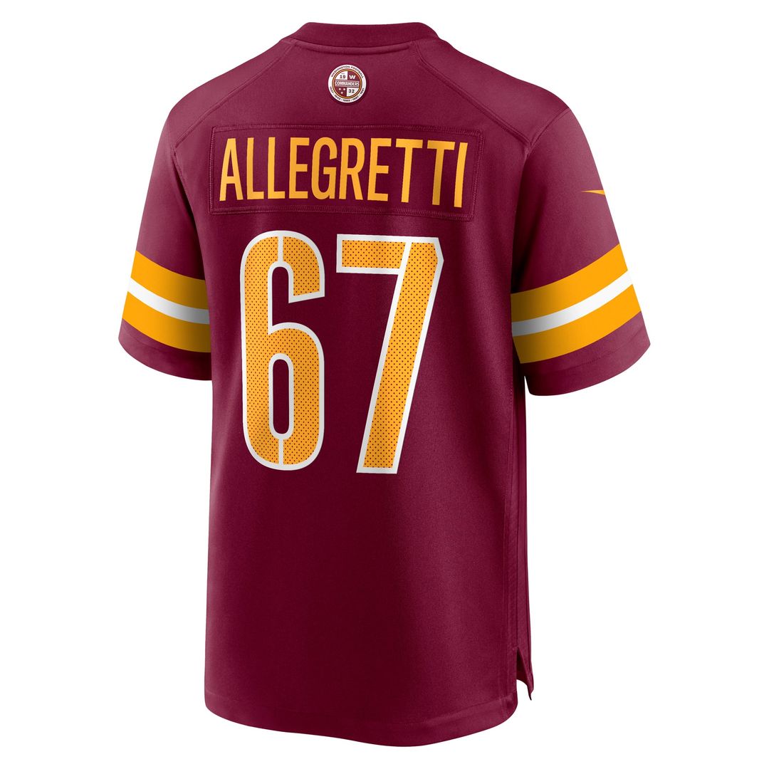Washington Commanders Nick Allegretti Burgundy Game Jersey | NFL Football Jersey