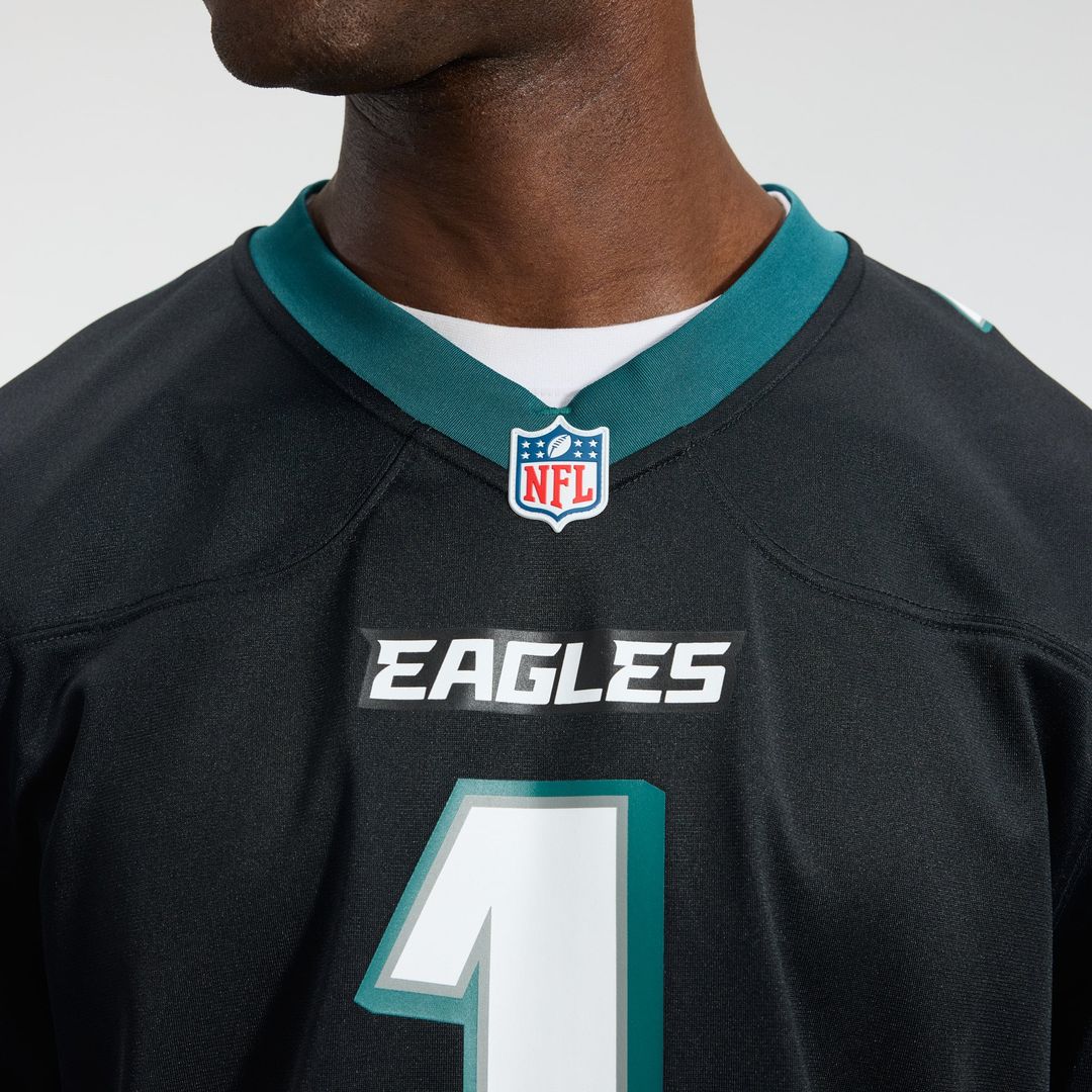 Philadelphia Eagles Jalen Hurts Midnight Green Team Game Jersey | NFL Football Jersey