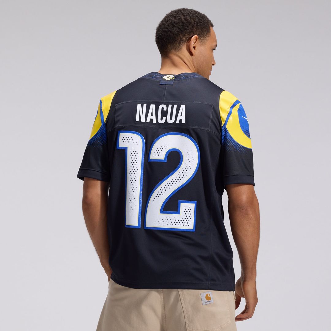 Los Angeles Rams Puka Nacua Dark Blue Rivalries Collection Stitched Limited Jersey | NFL Football Jersey