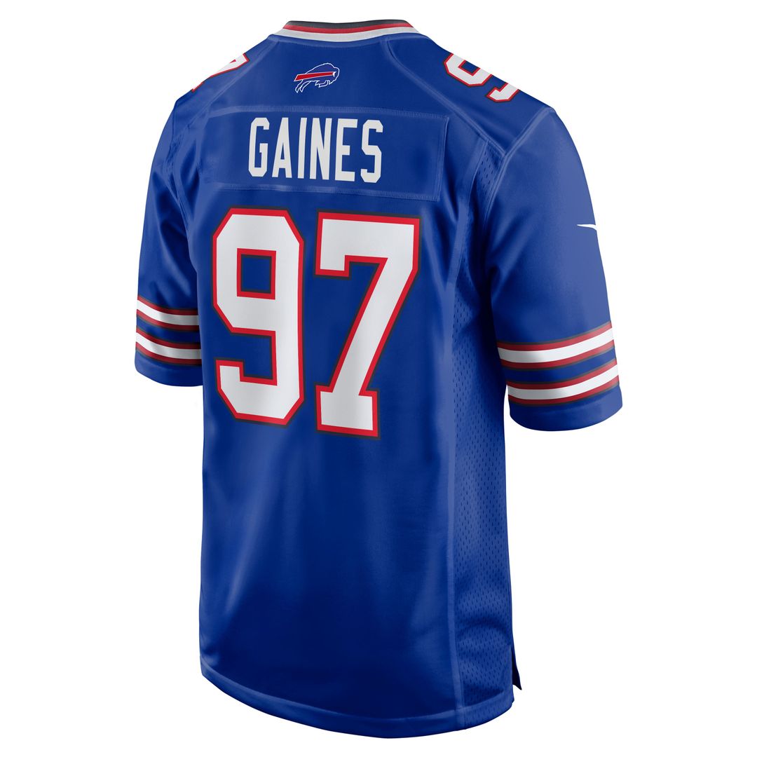 Buffalo Bills Greg Gaines Royal Team Game Jersey | NFL Football Jersey