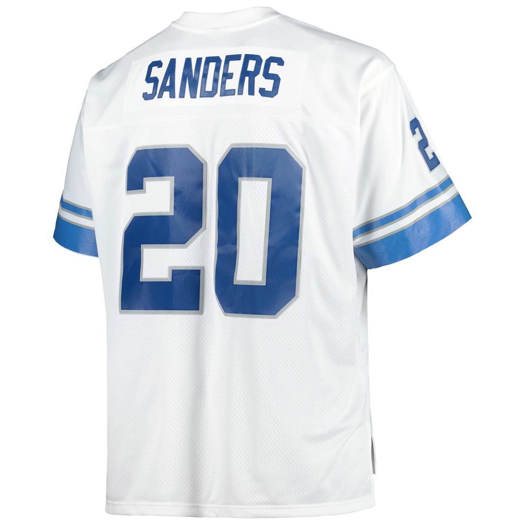 Detroit Lions Barry Sanders White Big & Tall 1996 Retired Player Replica Jersey | NFL Football Jersey