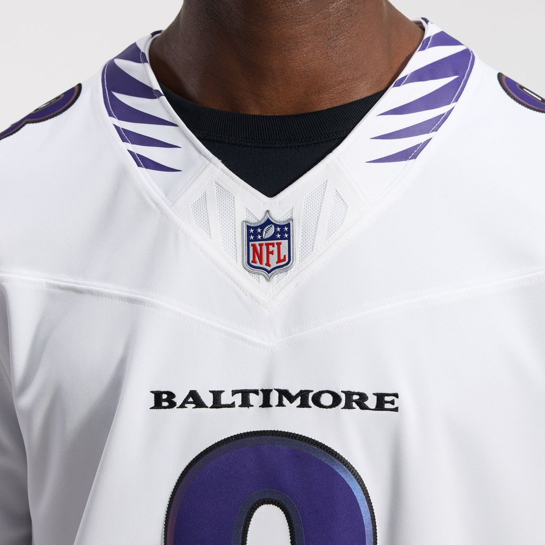 Baltimore Ravens Lamar Jackson White Vapor F.U.S.E. Stitched Limited Jersey | NFL Football Jersey