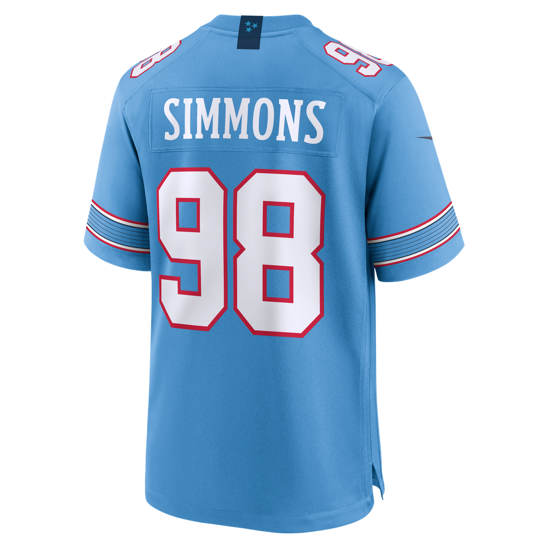 Tennessee Titans Jeffery Simmons Light Blue Game Jersey | NFL Football Jersey
