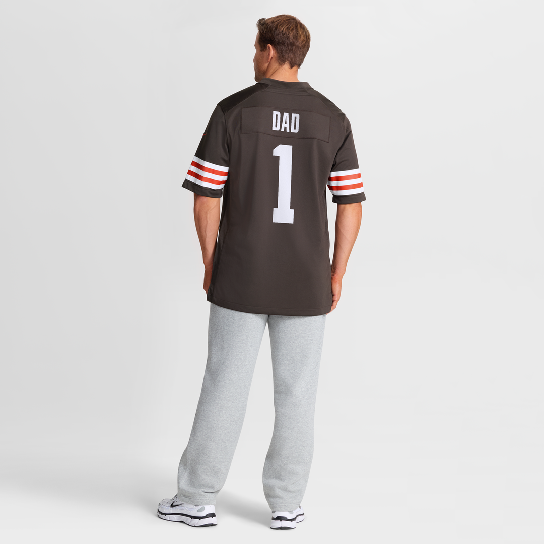 Cleveland Browns Number 1 Dad Brown Game Jersey | NFL Football Jersey