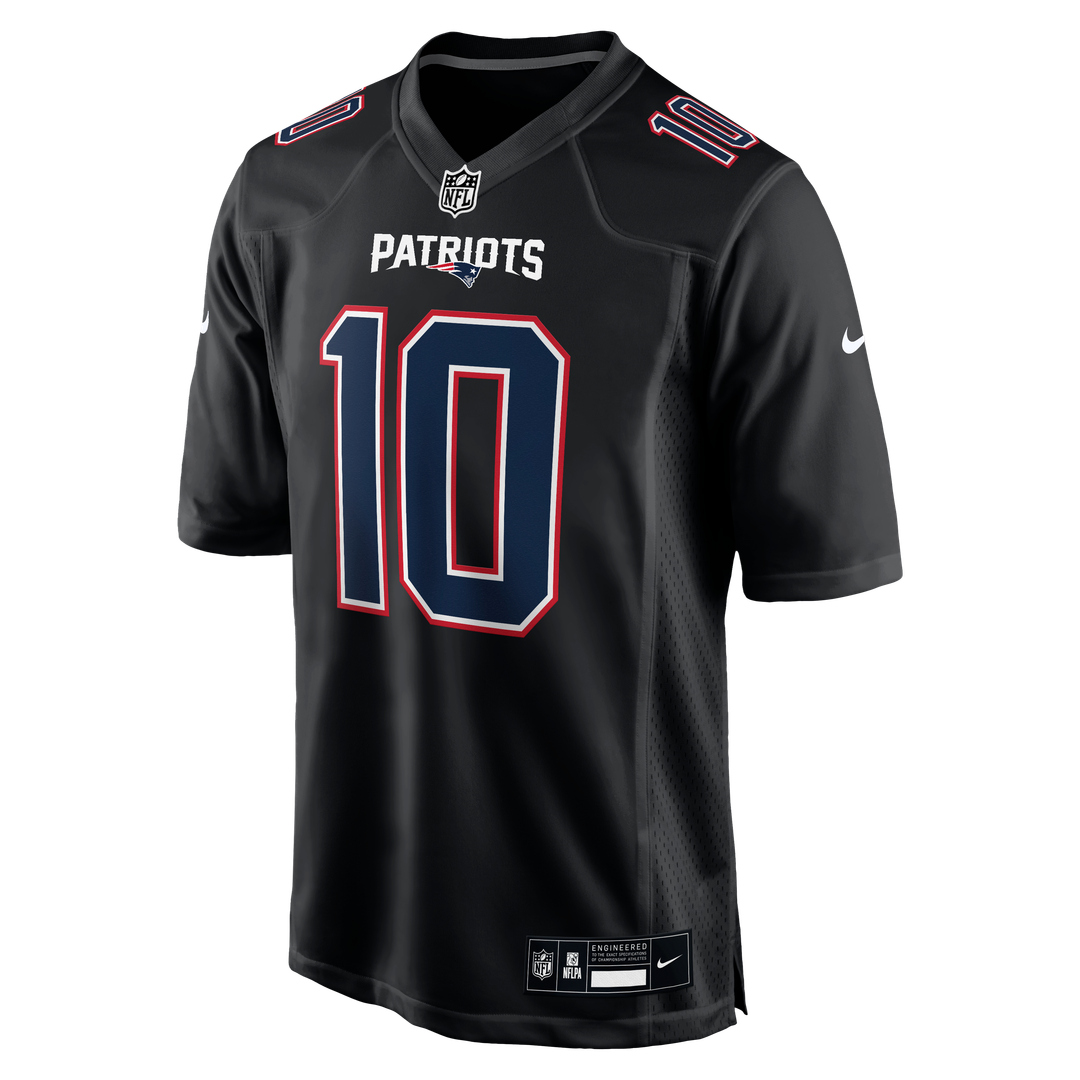 New England Patriots Drake Maye Carbon Black Game Jersey | NFL Football Jersey