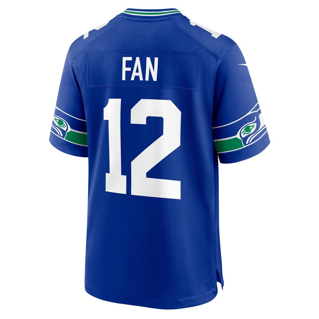 Seattle Seahawks 12s Royal Throwback Player Game Jersey | NFL Football Jersey