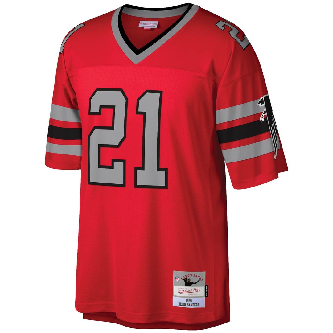Atlanta Falcons Deion Sanders Red Legacy Replica Jersey | NFL Football Jersey