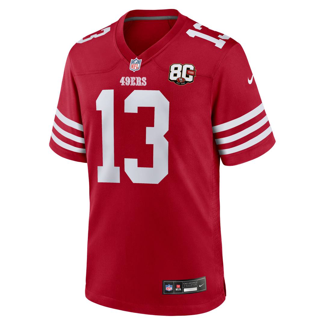 San Francisco 49ers Brock Purdy White 80th Anniversary Game Jersey | NFL Football Jersey