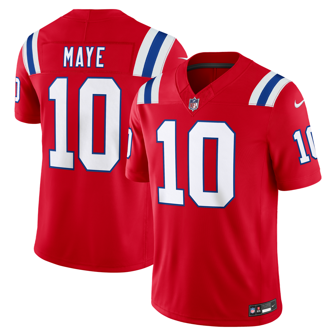 New England Patriots Drake Maye White Vapor F.U.S.E. Stitched Limited Jersey | NFL Football Jersey