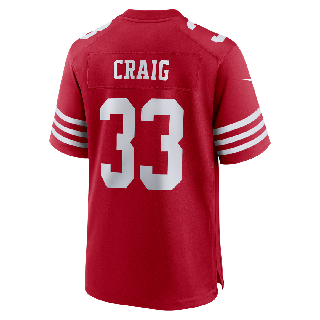 San Francisco 49ers Roger Craig Scarlet Team Retired Game Jersey | NFL Football Jersey