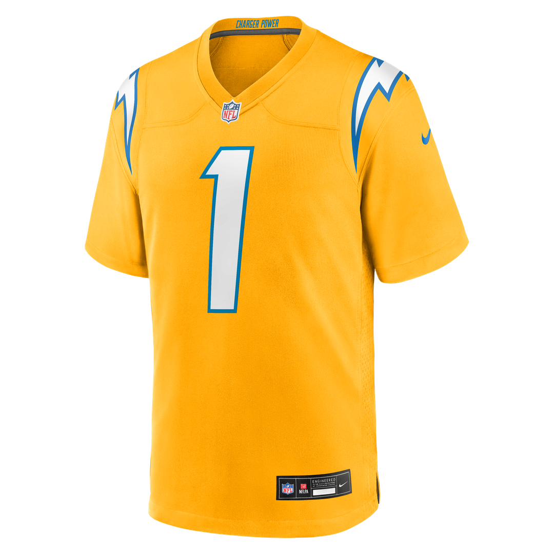 Los Angeles Chargers Quentin Johnston Gold Alternate Charger Power Game Player Jersey | NFL Football Jersey