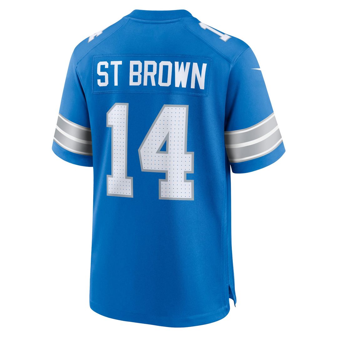 Detroit Lions Amon-Ra St. Brown Blue Game Jersey | NFL Football Jersey