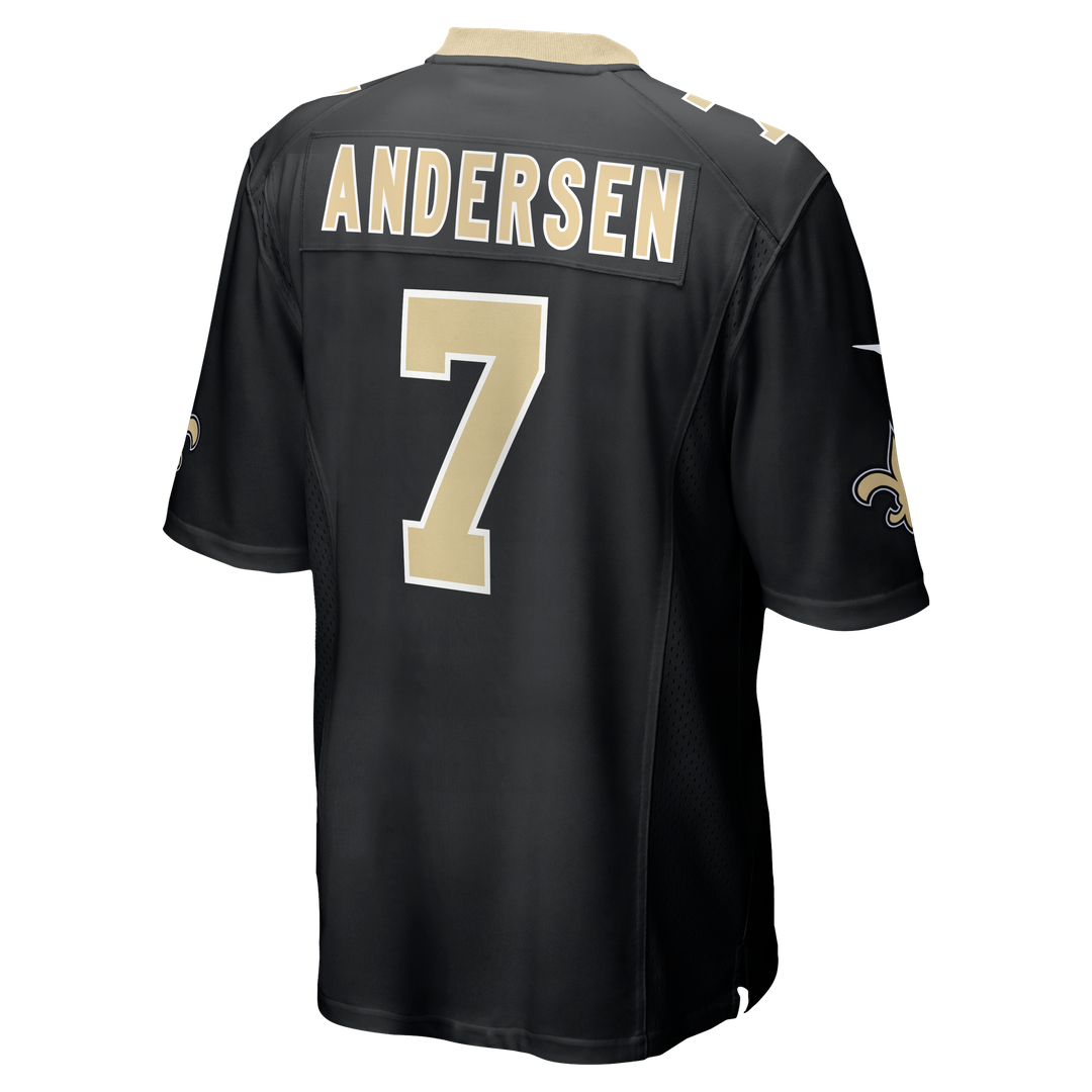 New Orleans Saints Morten Andersen Black Game Retired Player Jersey | NFL Football Jersey