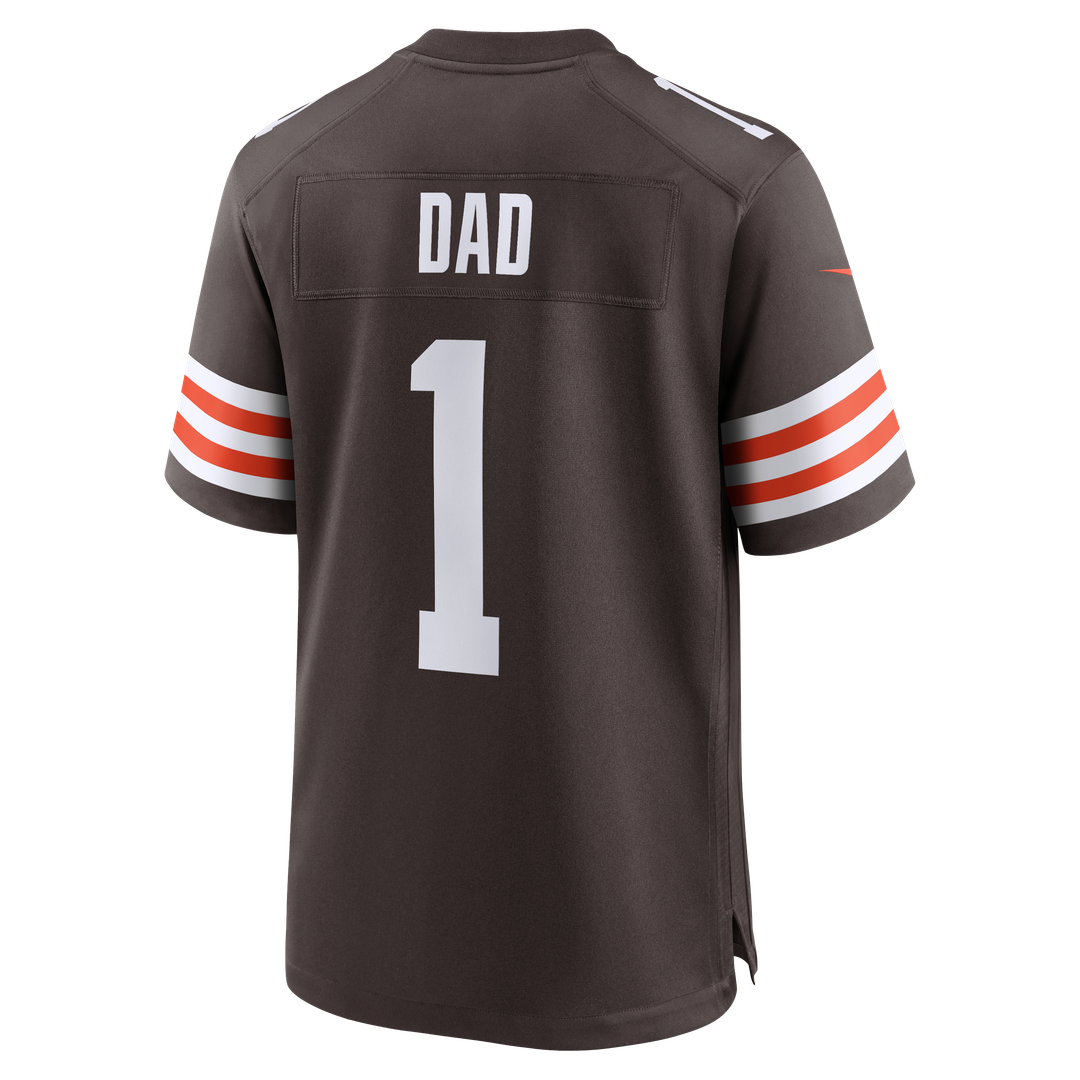 Cleveland Browns Number 1 Dad Brown Game Jersey | NFL Football Jersey