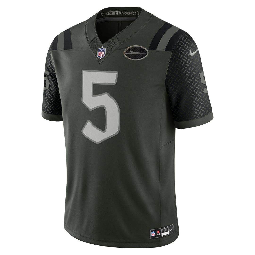 New York Jets Garrett Wilson Green Rivalries Collection Stitched Limited Jersey | NFL Football Jersey