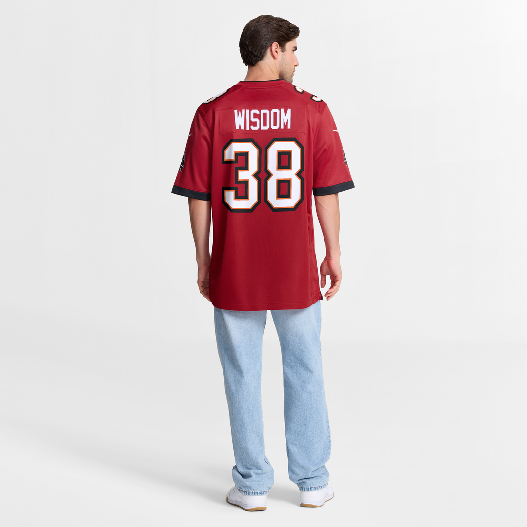 Tampa Bay Buccaneers Rashad Wisdom Red Team Game Jersey | NFL Football Jersey