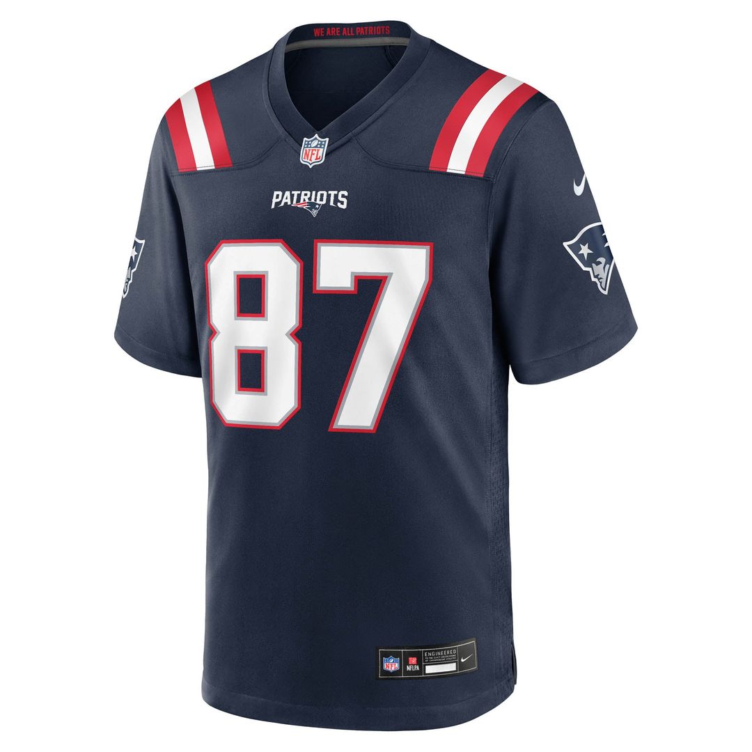 New England Patriots Romeo Doubs Navy Game Jersey | NFL Football Jersey
