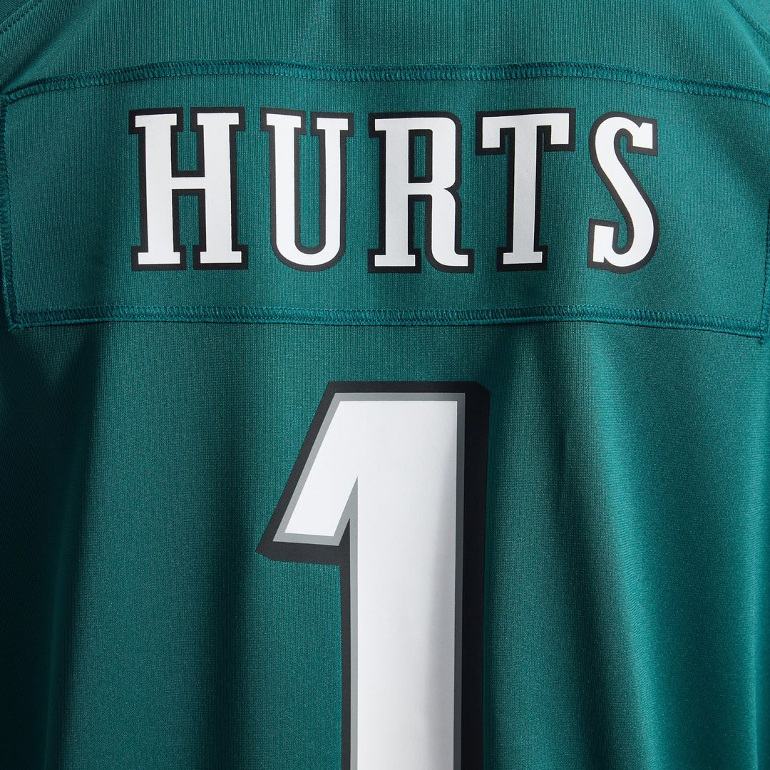 Philadelphia Eagles Jalen Hurts Midnight Green Team Game Jersey | NFL Football Jersey