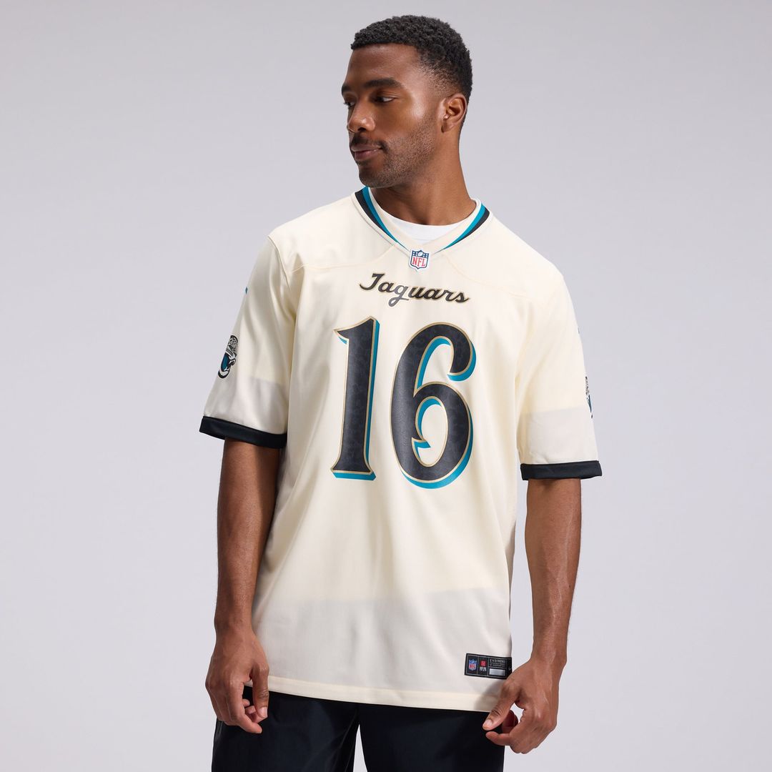 Jacksonville Jaguars Trevor Lawrence Natural 2026 Rivalries Collection Game Jersey | NFL Football Jersey