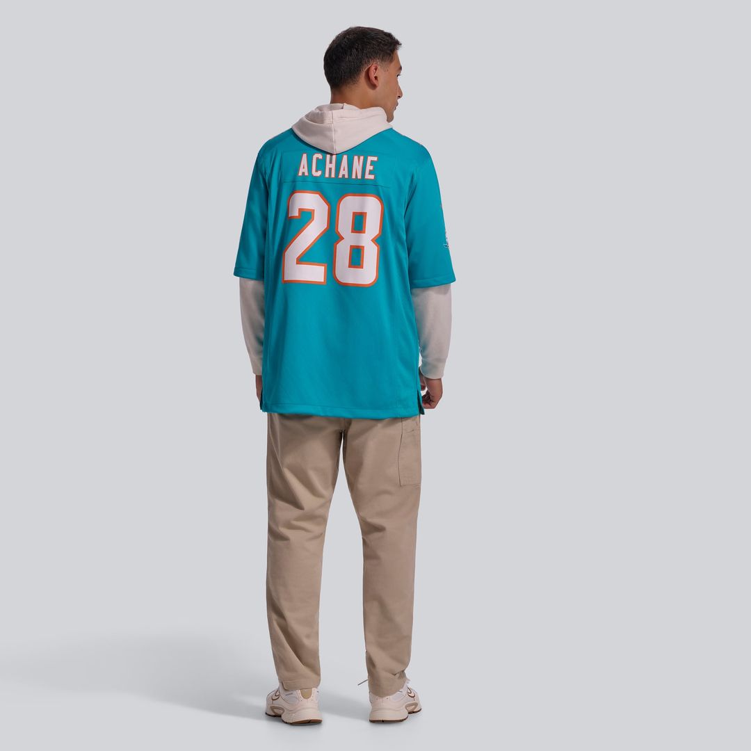 Miami Dolphins De’Von Achane Aqua Player Game Jersey | NFL Football Jersey