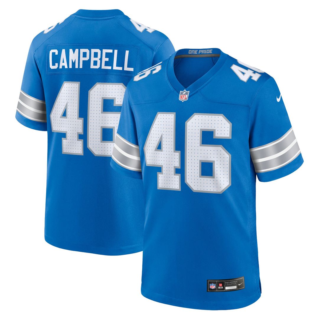 Detroit Lions Jack Campbell Blue Game Jersey | NFL Football Jersey