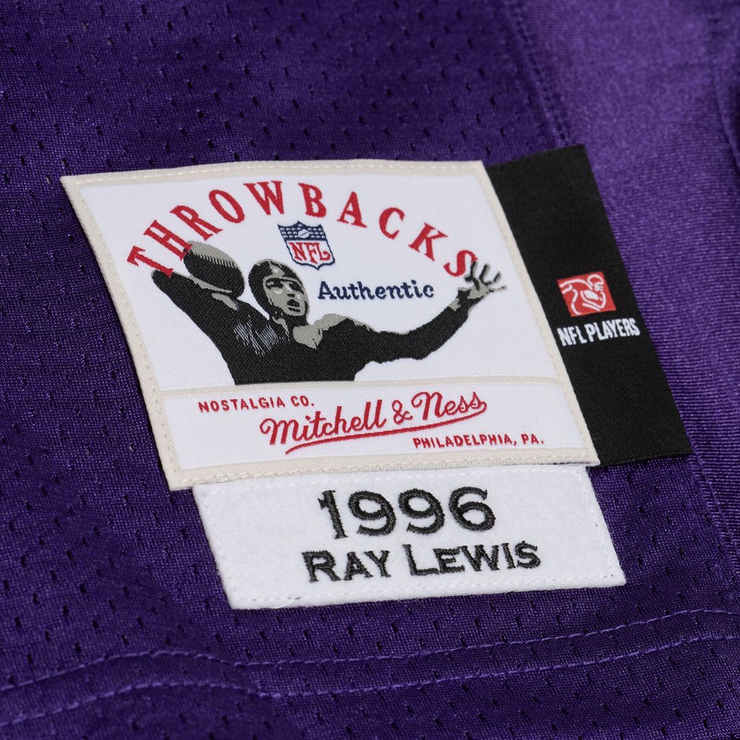 Baltimore Ravens Ray Lewis Purple 1996 Authentic Throwback Jersey | NFL Football Jersey