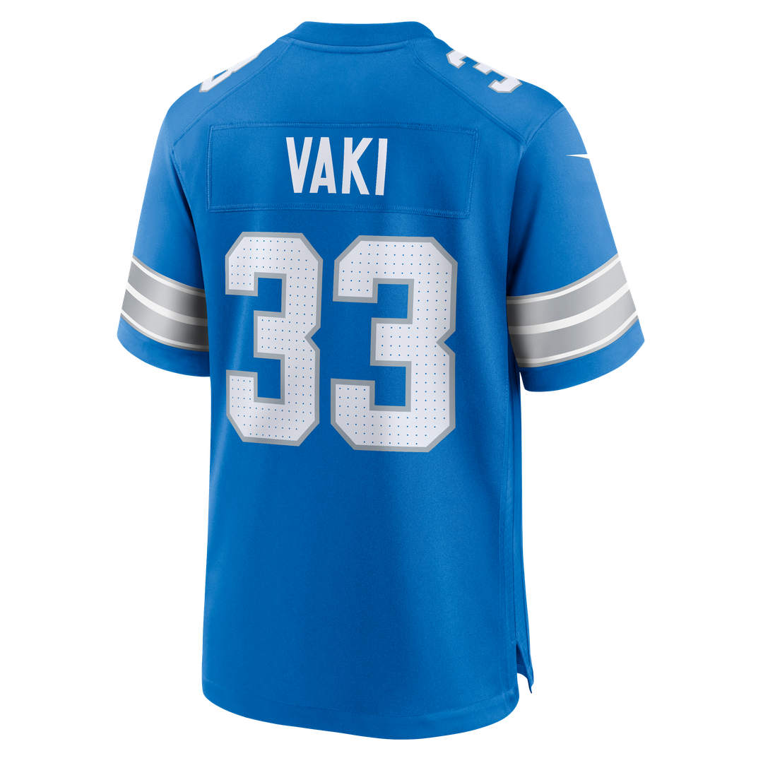 Detroit Lions Sione Vaki Blue Team Game Jersey | NFL Football Jersey